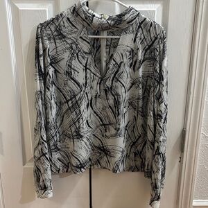 Astr Monochrome Abstract Blouse